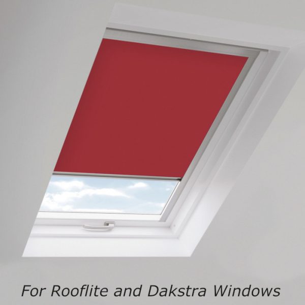 Skye Blackout Roof Blind For Rooflite/Dakstra Windows - Lava Red